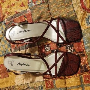 Faux Snake skin Strappy Heels